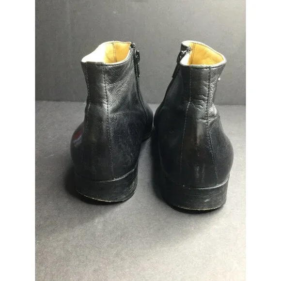 Moreschi Side Zip Leather Ankle Boots Made in Italy Men Size 